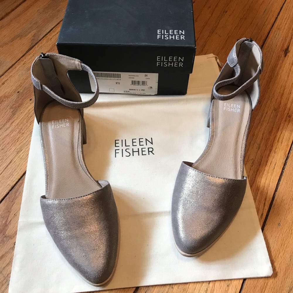 EILEEN FISHER Hutton Ankle Strap Shoes Size 7.5M
